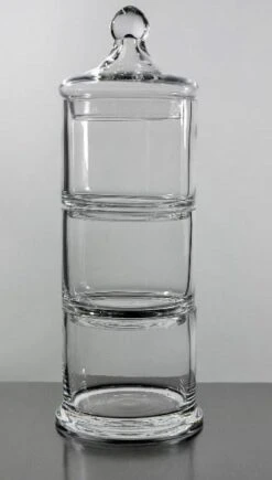 3 Tier Stacking Apothecary Jars 12.5 In.