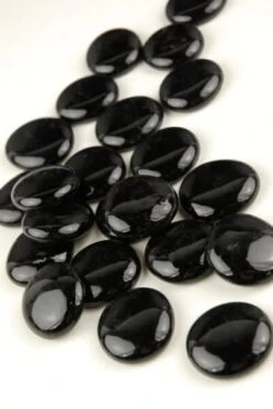 Round Glass Vase Gems Black 18 Lbs.