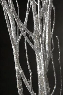 Birch Tree Branch Bundle Sequin Silver Sparkle 43"-48"