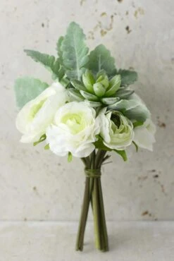 Petite Succulent And Ranunculus Flower Bouquet