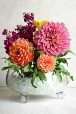 10" Lily Glass Footed Bowl