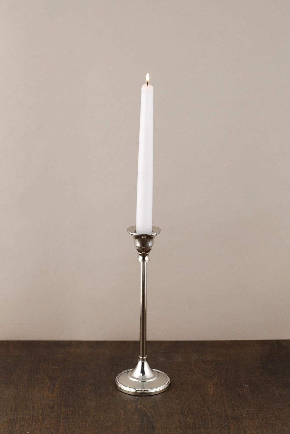 Taper Candlestick Silver 9in 1 Taper Candlestick Silver 9in