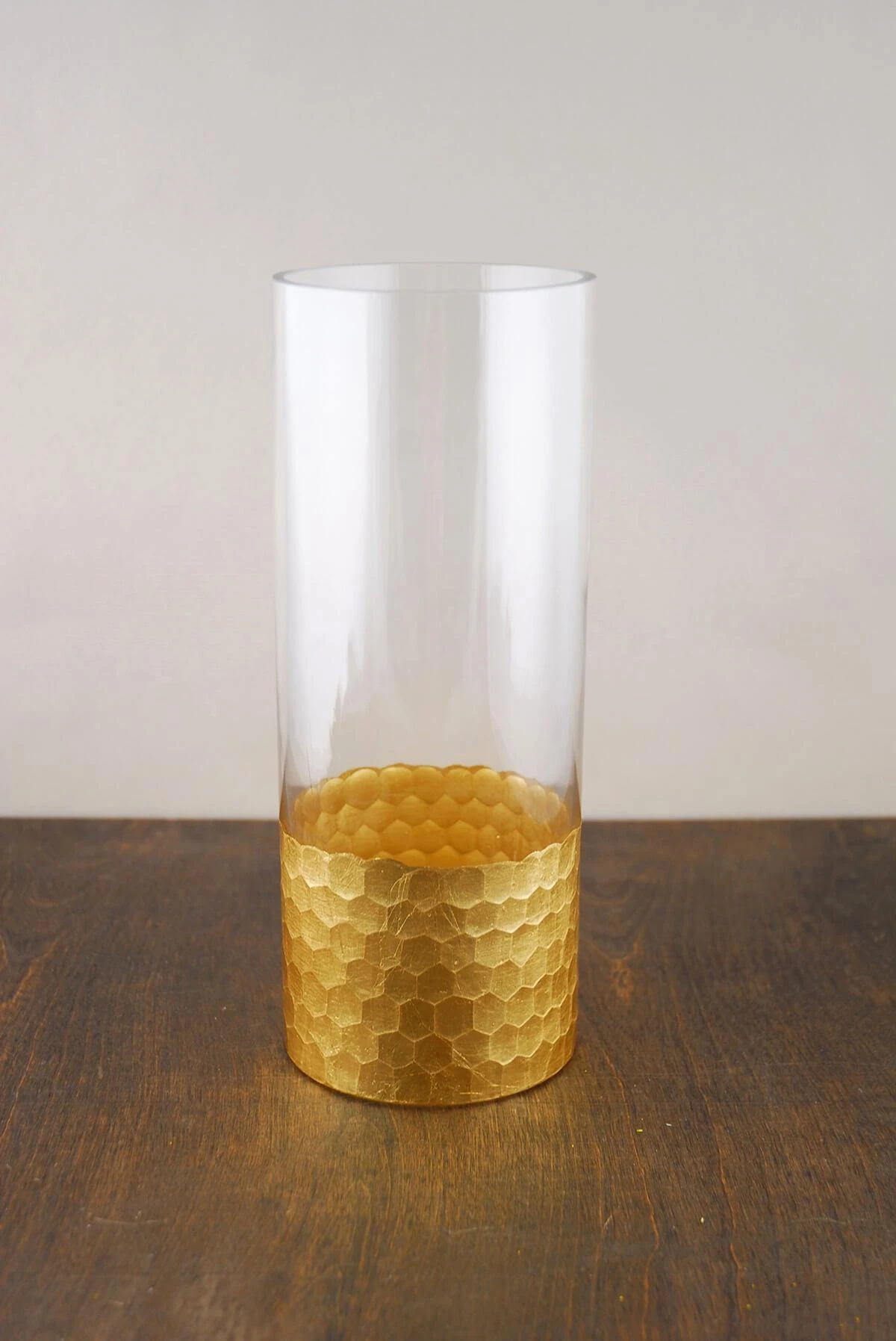 Gold Honeycomb Cylinder Vase 4"x10" 1 Gold Honeycomb Cylinder Vase 4"x10"