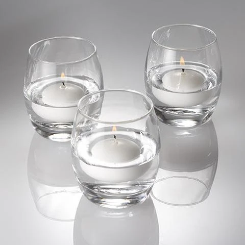 Eastland Grande Hurricane Holders & Richland Floating Candles 2" Set Of 24 1 Eastland Grande Hurricane Holders & Richland Floating Candles 2" Set Of 24