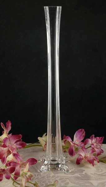 Clear Glass Eiffel Tower Vases 16" 1 Clear Glass Eiffel Tower Vases 16"