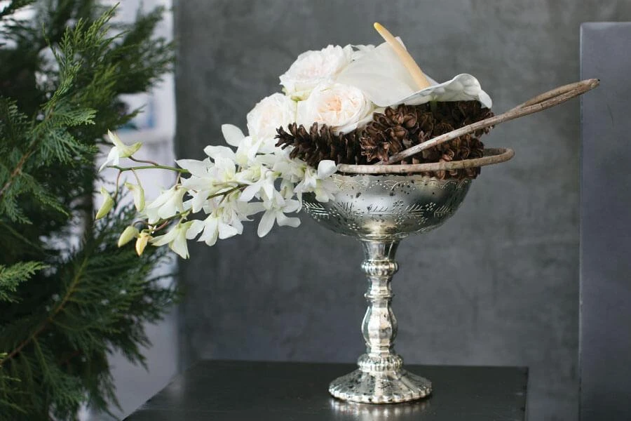 Desiray Glass Compote 9" X 8" Silver 3 Desiray Glass Compote 9" X 8" Silver - Image 3