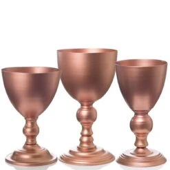 Richland Copper Finish Goblet Compote 9.25", 12", 14.5" - Set Of 12