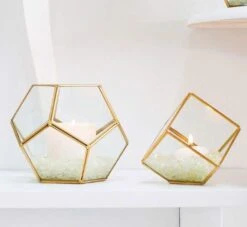 Hira Glass & Brass Terrarium Angled Cube 4.7" 7 Hira Glass & Brass Terrarium Angled Cube 4.7" -Comme Des Garcons Store hiralarge2