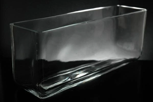 Long Glass Rectangle Vase 11.5" X 3.5" 1 Long Glass Rectangle Vase 11.5" X 3.5"
