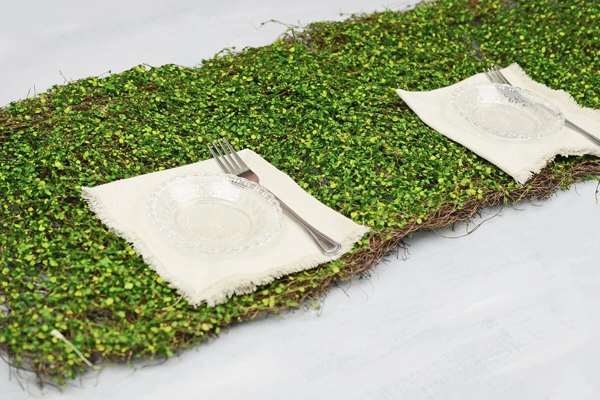 Faux Moss Leaf And Twig Mat 16x36 2 Faux Moss Leaf And Twig Mat 16x36 - Image 2