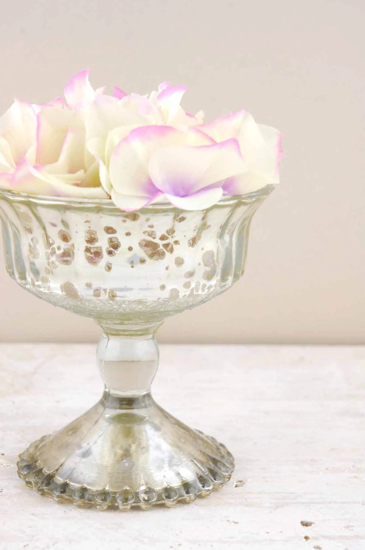 Silver Mercury Glass Compote 4.75" 2 Silver Mercury Glass Compote 4.75" - Image 2