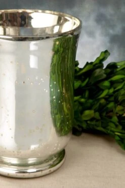 Silver Mercury Glass Hurricane Vase & Candle Holder 6" 5 Silver Mercury Glass Hurricane Vase & Candle Holder 6" -Comme Des Garcons Store mercury glass hurricane vase 6 2