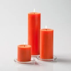 Richland Pillar Candles 3"x3", 3"x6" & 3"x9" Orange Set Of 36