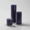 Richland Pillar Candles 3"x3", 3"x6" & 3"x9" Navy Blue Set Of 3
