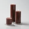 Richland Pillar Candles 3"x3", 3"x6" & 3"x9" Brown Set Of 3