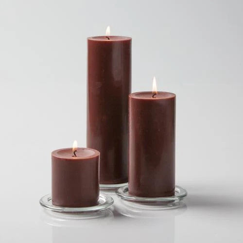 Richland Pillar Candles 3"x3", 3"x6" & 3"x9" Brown Set Of 3 1 Richland Pillar Candles 3"x3", 3"x6" & 3"x9" Brown Set Of 3