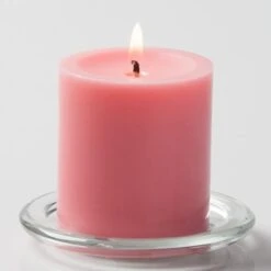 Richland Pillar Candles 3"x3" Pink Set Of 12
