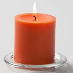 Richland Pillar Candles 3"x3" Orange Set Of 12