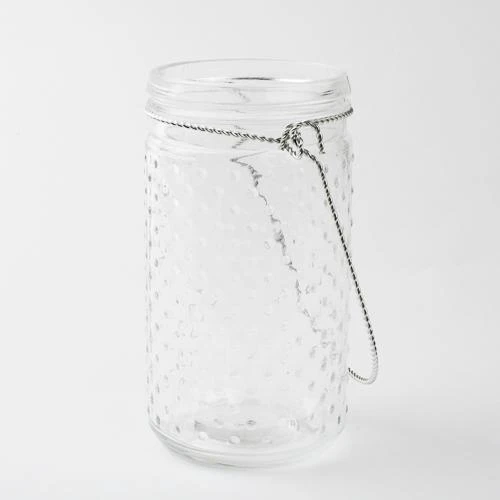 Eastland 7.5" Hanging Dotted Glass Jar With Handle Set Of 12 2 Eastland 7.5" Hanging Dotted Glass Jar With Handle Set Of 12 - Image 2