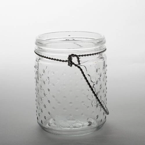 Eastland 5.1" Hanging Dotted Glass Jar With Handle Set Of 6 1 Eastland 5.1" Hanging Dotted Glass Jar With Handle Set Of 6