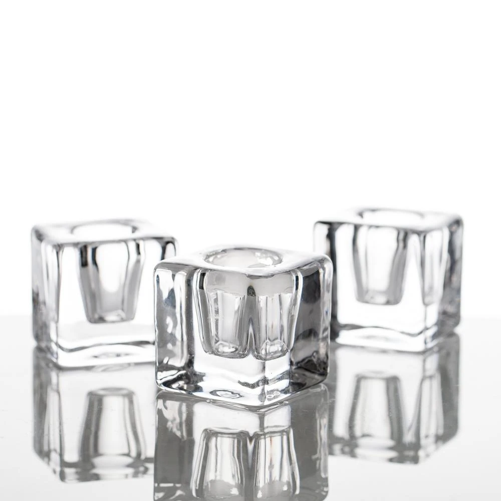 Richland Square Glass Taper Candle Holder 1.6" Set Of 72 1 Richland Square Glass Taper Candle Holder 1.6" Set Of 72