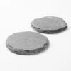 Richland Round Natural Slate Coaster 4" Set Of 12