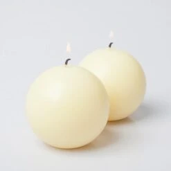 Richland Sphere Candle 3" Ivory Set Of 12