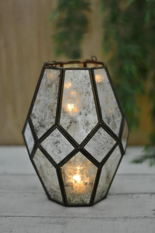 Mid-century Modern Candle Lantern With Chain Hanger