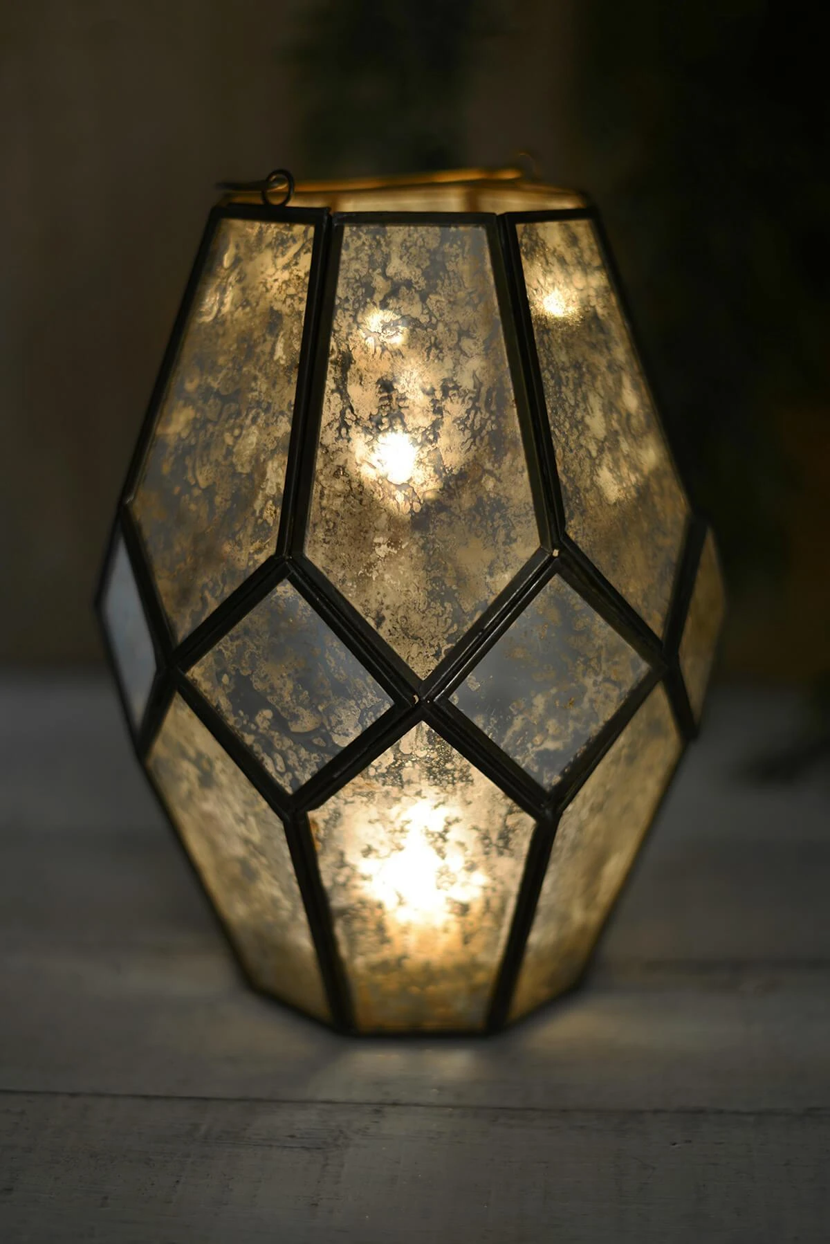Mid-century Modern Candle Lantern With Chain Hanger 2 Mid-century Modern Candle Lantern With Chain Hanger - Image 2