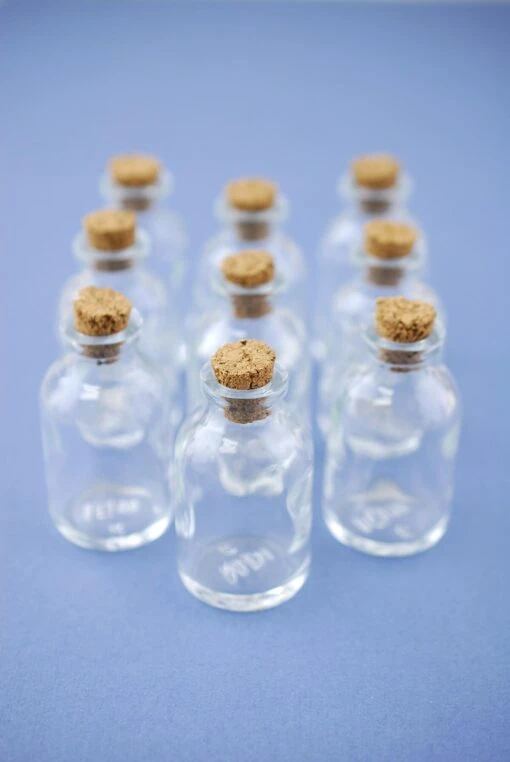 Mini Glass Bottles With Cork 20ml 2.3in (Pack Of 10)