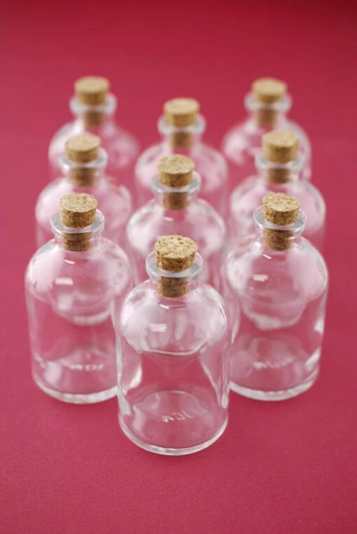 Mini Glass Bottles With Cork 30ml 3in (Pack Of 10)