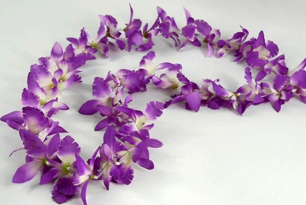 12 Purple Orchid Flower Leis 3 12 Purple Orchid Flower Leis - Image 3