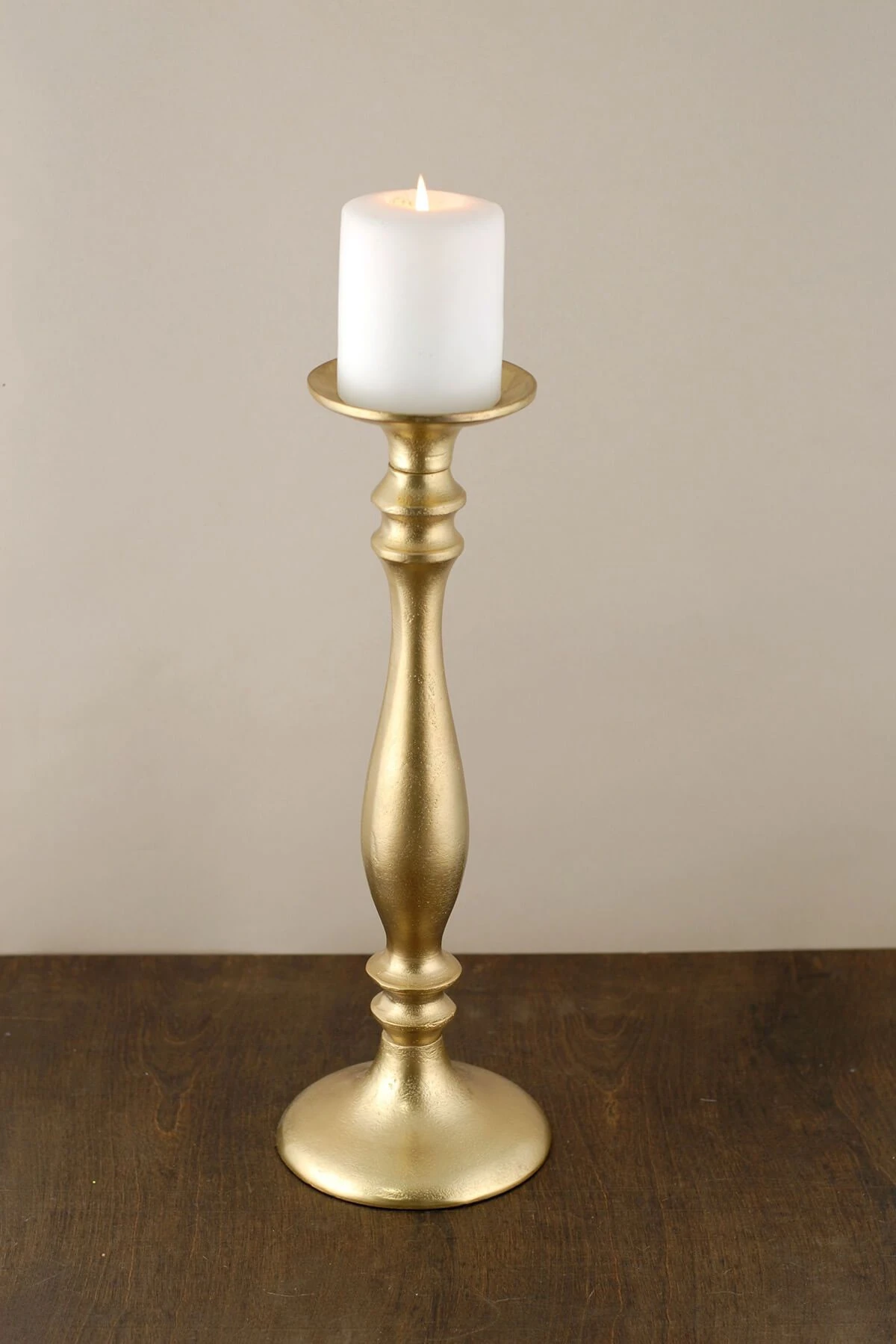 Pillar Candle Holder Gold 15.5in 1 Pillar Candle Holder Gold 15.5in