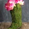 Natural Preserved Moss Cowboy Boot Topiary Pot