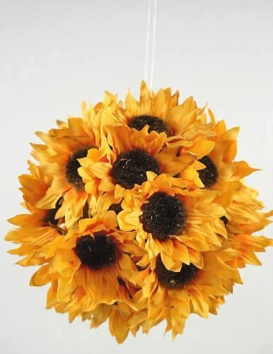 Hanging Sunflower Ball 7" 1 Hanging Sunflower Ball 7"