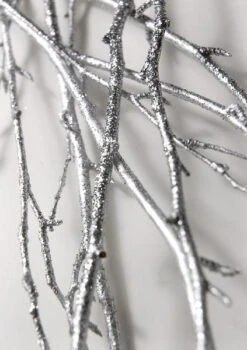 Glittered Silver Birch Tree Branch Bundle 3-4 Ft (4 Branches)