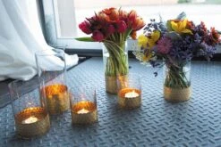 Elsa Vase & Candle Holder 4" With Gold-Dipped Finish 7 Elsa Vase & Candle Holder 4" With Gold-Dipped Finish -Comme Des Garcons Store vase cylinder 6x4in gold honeycomb 2 8f3499c1 b9ab 4d6e 8439 f64c09f5efa5