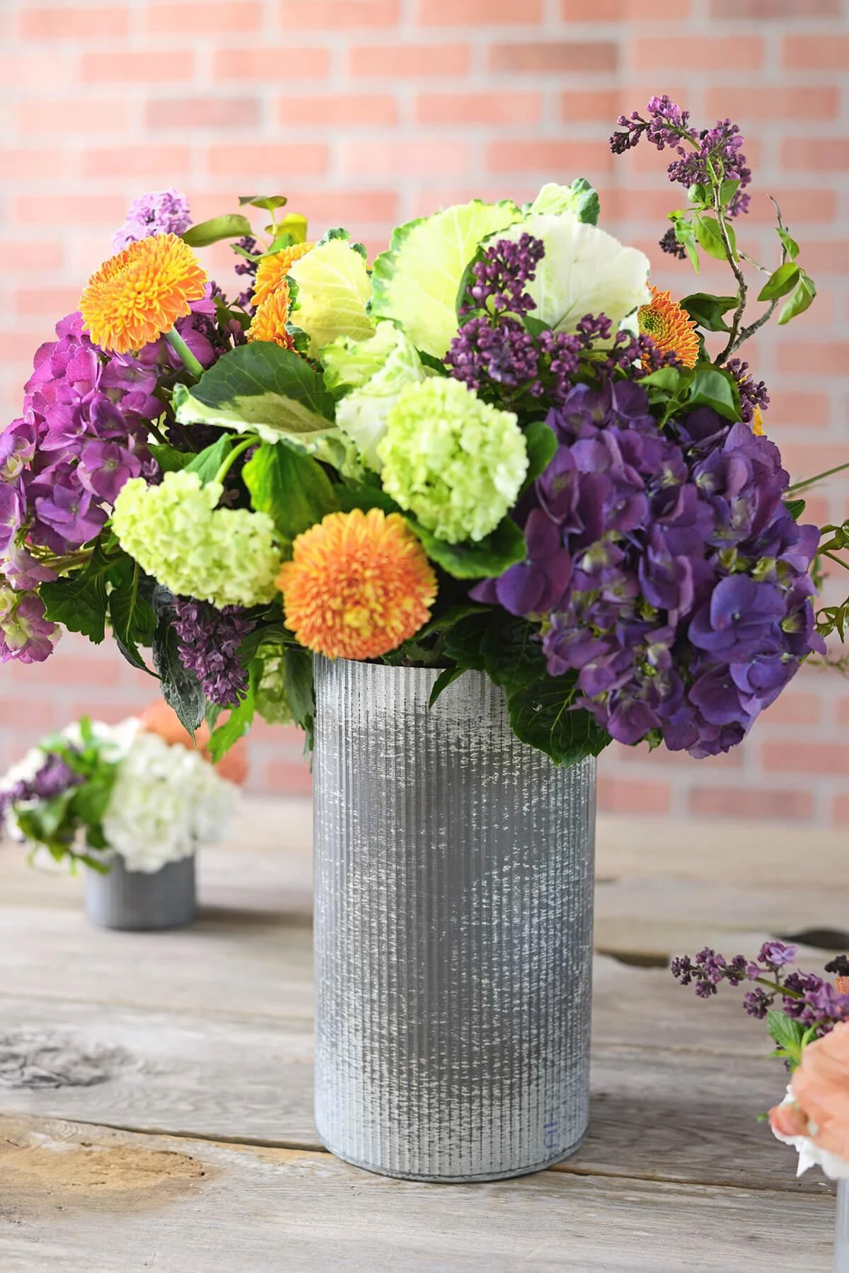 Norah Corrugated Zinc Vase 10.5" 2 Norah Corrugated Zinc Vase 10.5" - Image 2