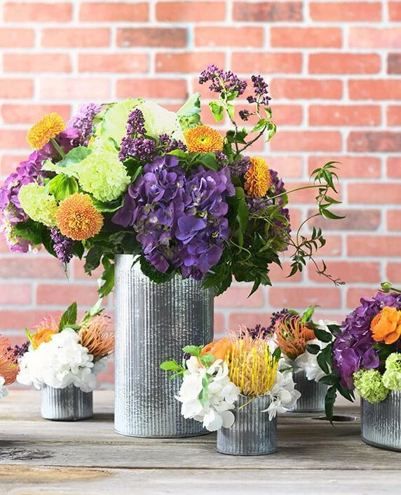 Norah Corrugated Zinc Vase 10.5" 3 Norah Corrugated Zinc Vase 10.5" - Image 3