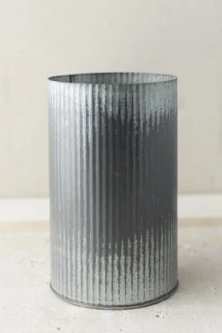 Norah Corrugated Zinc Vase 7"