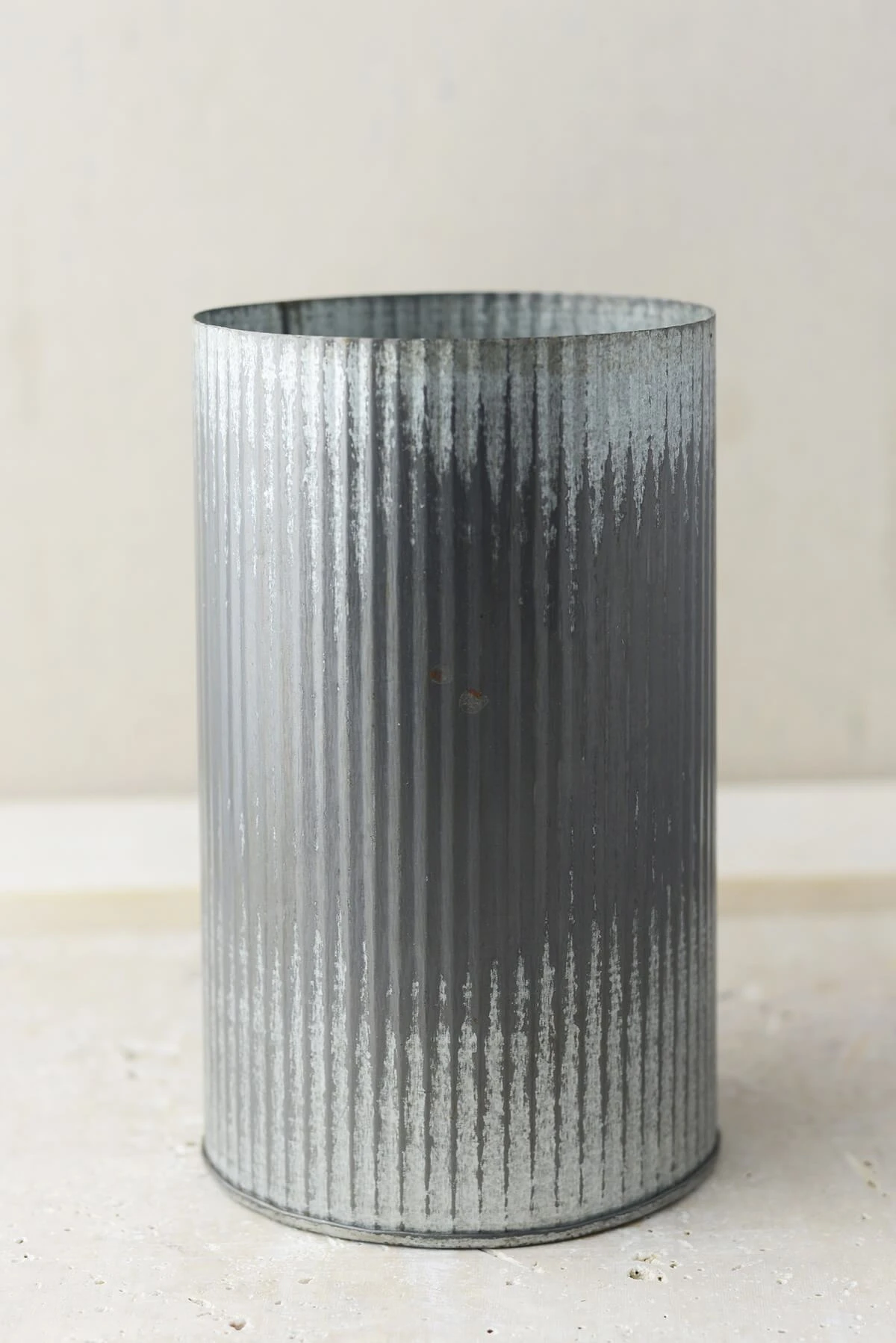 Norah Corrugated Zinc Vase 7" 1 Norah Corrugated Zinc Vase 7"